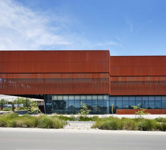 A panoramic view of significant architectural buildings in Adelaide captured through architectural photography, showcasing the city's diverse architectural landscape.