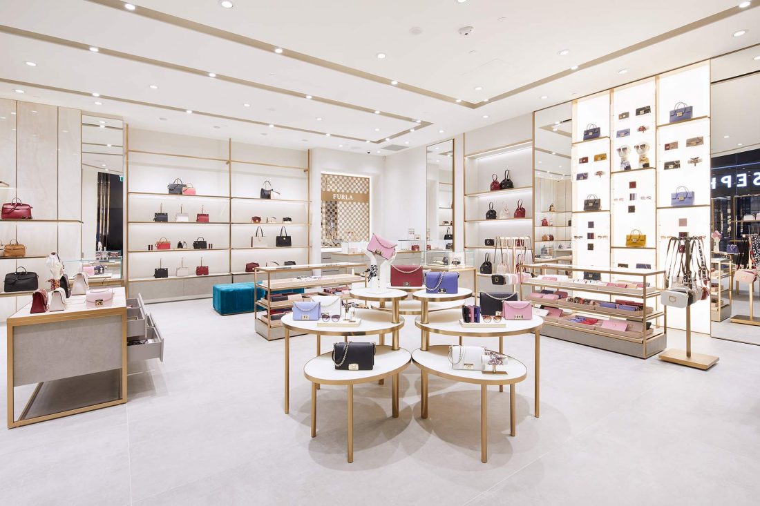 Interior view of fashion retail store, captured by an interior design photographer.