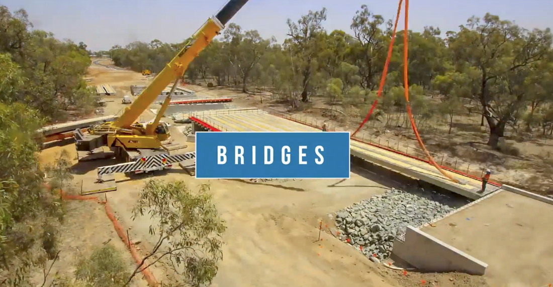 A time-lapse image capturing the construction progress of a bridge, recorded by a building time-lapse camera.